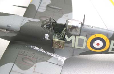 weathered Spitfire model airplane, 2