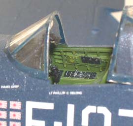 side cockpit view of Corsair model