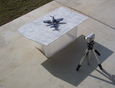 setup for photographing model airplanes