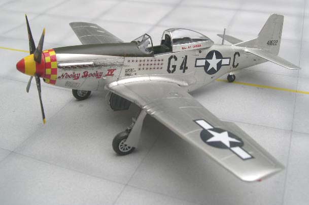 Mustang model covered in bare metal foil